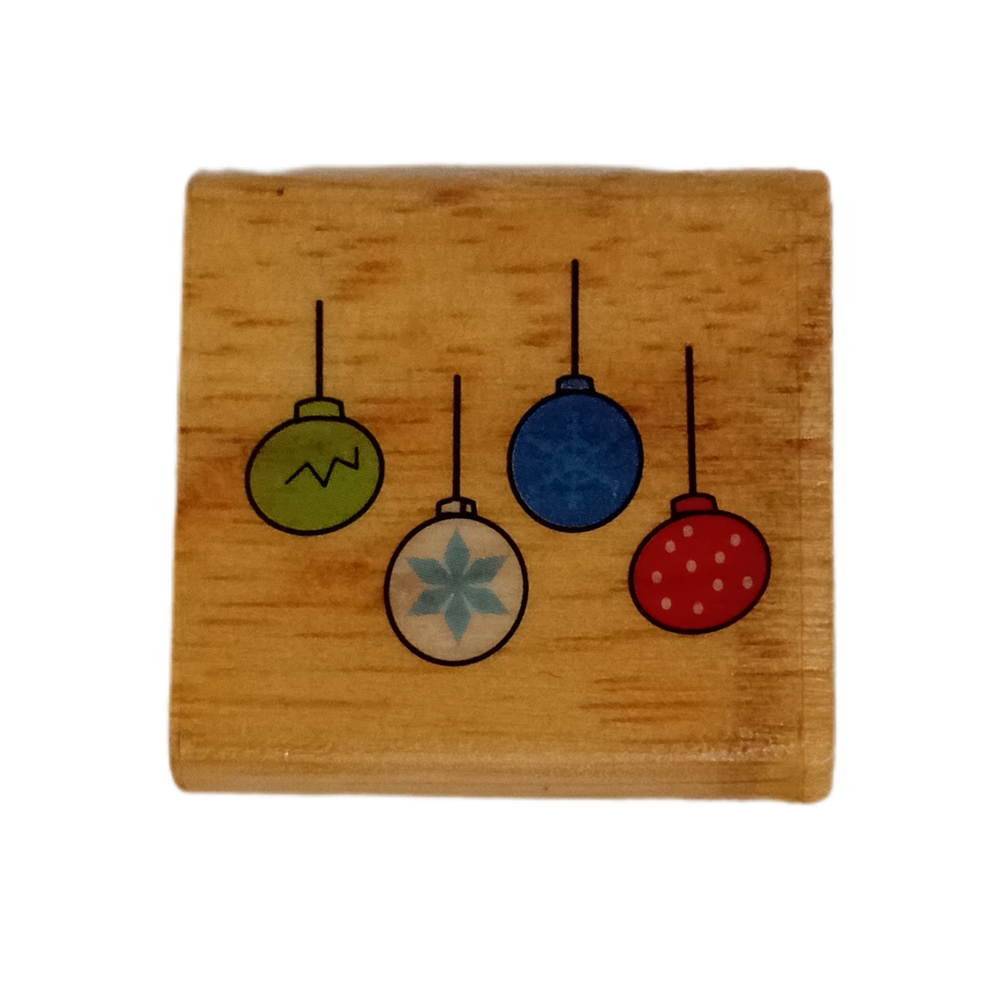 Festive Wooden Holiday Ornament Block